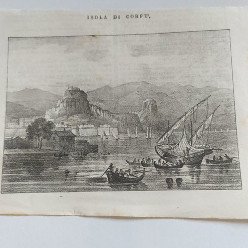 Λιθογραφία Κέρκυρα 1840 μεταχειρισμένη, αυθεντική