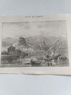 Λιθογραφία Κέρκυρα 1840 μεταχειρισμένη, αυθεντική