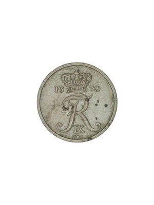 10 Øre coin 1970 Denmark used