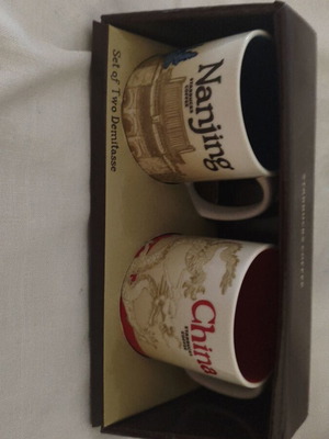 Starbucks Global Icon Series collectible set of 2 demitasse cups Nanjing & China
