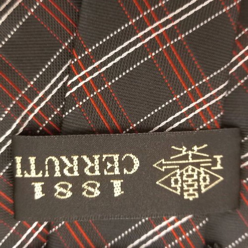 Cerruti 1881 tie new, black with red stripes