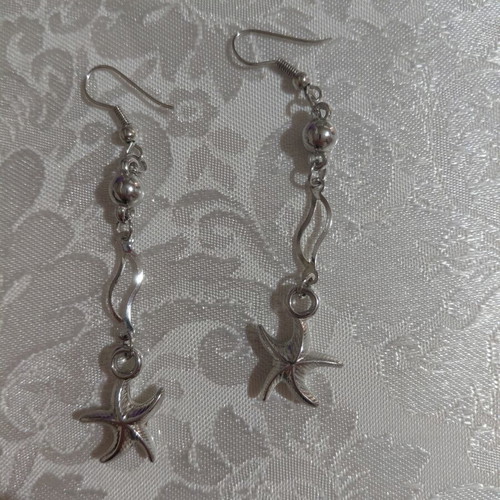 Starfish earrings like new, silver color