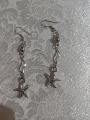 Starfish earrings like new, silver color