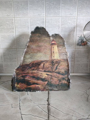 Handmade lighthouse from natural mulberry wood new