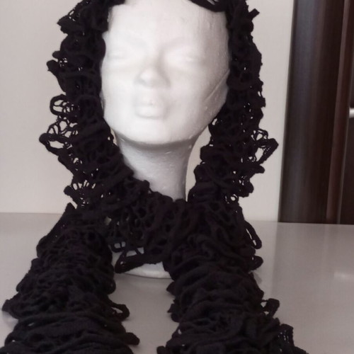 Long black scarf new with loop design