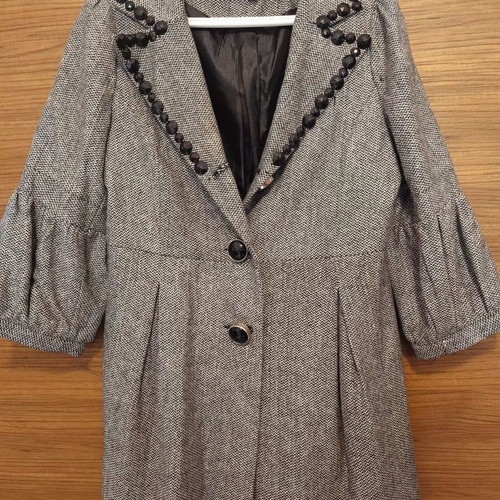 Grey outerwear large like new with decorative beads