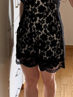 Toi&Moi lace short-sleeve jumpsuit like new, black and white, size S