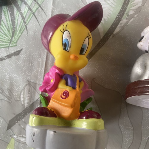 Warner Bros Looney Tunes figures used, set of 2, 10 cm rubber