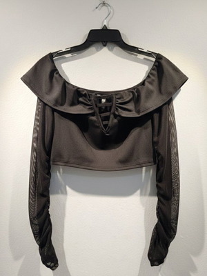 Τοπ off shoulder μαύρο σαν καινούργιο με διαφάνεια, μέγεθος S