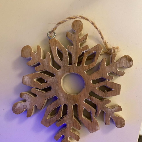 Christmas wooden snowflake ornament like new