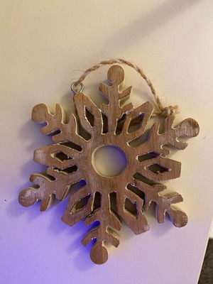Christmas wooden snowflake ornament like new