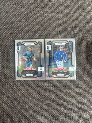 Panini Prizm Monopoly 2024-25 Football Cards Paolo Maldini & Fabio Cannavaro like new