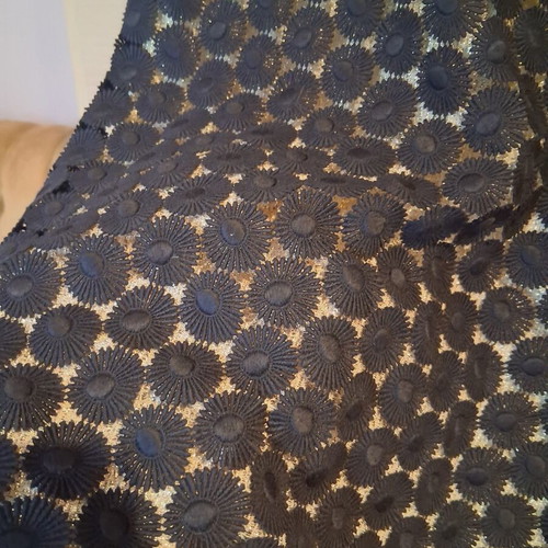 Black lace night dress with gold lining, size M