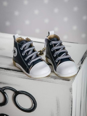 Small shoes size 21 blue leather new
