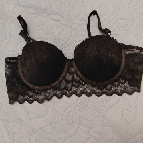 Black Lace Bralette Longline Bra new, size 80B with gift