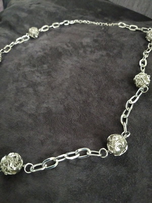 Steel necklace new, silver color