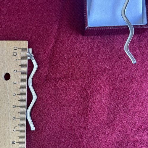 Vintage silver long earrings 7 cm, like new