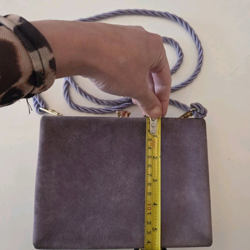 Vintage Purple Suede Evening Clutch with Rope Strap used