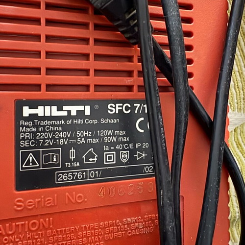 Hilti SFC 7/18 battery charger like new with slow discharge function