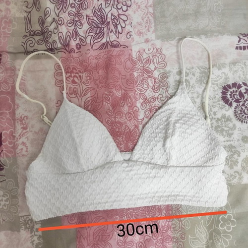 H&M Bikini Top Elastic Bralette Like New, White
