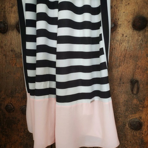 Maxi dress with striped halter like new, multicolored
