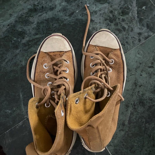 Converse Run Star Hike High leather sneakers used, size 37 brown