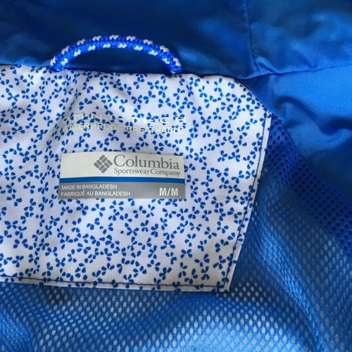 Columbia windbreaker like new, white and blue