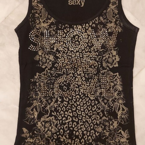 Tally Weijl women's sleeveless top XS black-white like new