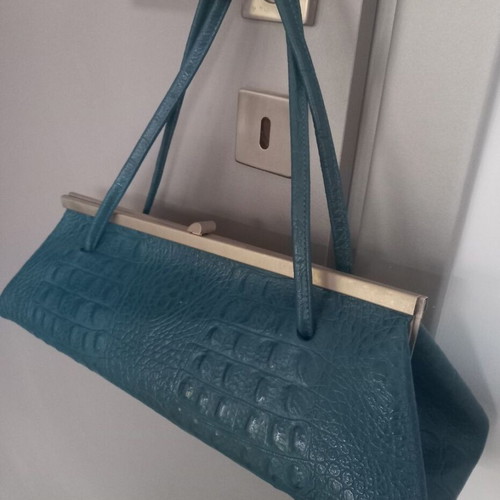 Tosca Blu handbag new, blue petrol croco leather