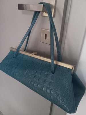 Tosca Blu handbag new, blue petrol croco leather