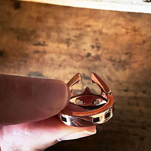 Zodiac Series Taurus Ring Size 56 EU Copper Polished