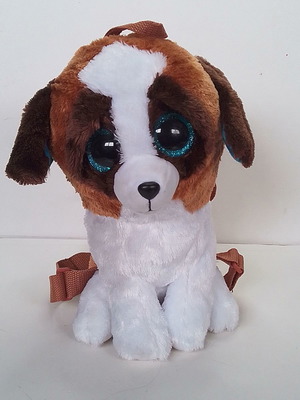Λούτρινο χνουδωτό Beanie Boos Ty-Fashion Duke τσαντάκι πλάτης σκυλάκι μεταχειρισμένο