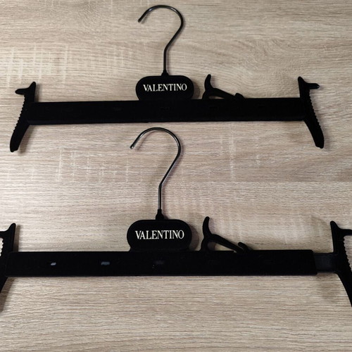 Valentino Clothes Hangers used, set of 9, black velvet