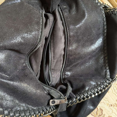 Black shoulder bag with chain and glitter like new, large size