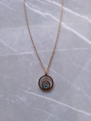 Necklace with evil eye like new, gold tone