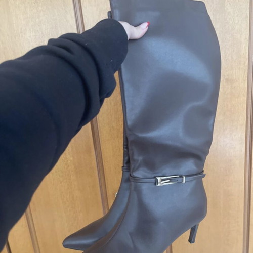 Knee-high boots, dark brown, size 41