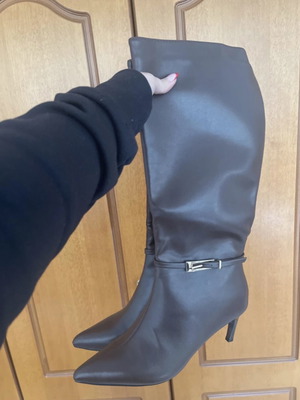Knee-high boots, dark brown, size 41