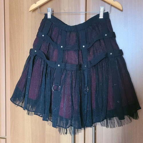 Gothic Birdcage Skirt like new, black and burgundy