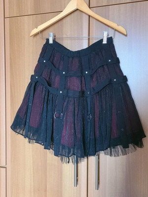 Gothic Birdcage Skirt like new, black and burgundy