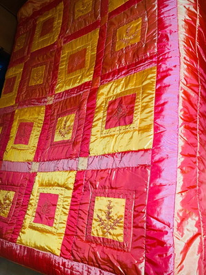 Quilt light padding, like new, reversible orange 2.50x2.20 m