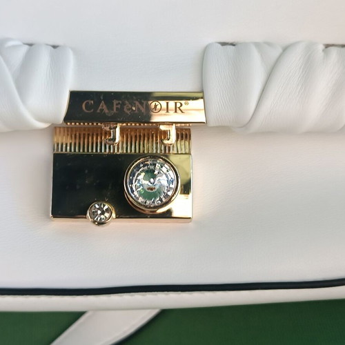 Cafènoir white bag like new with gold clasp and crystals