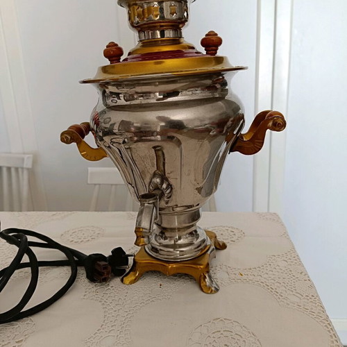 Russian samovar used, probably not working