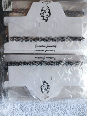 Neck accessories new, black elastic, pack of 17 pieces