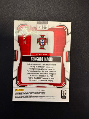 2026 Panini Prizm World Cup Goncalo Inacio Choice Red #/85 Portugal sticker