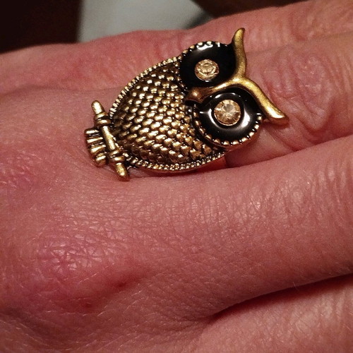 Owl ring adjustable like new