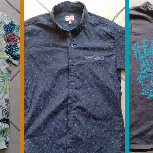 Boys' clothing set used, 2 t-shirts and 1 shirt size 152 cm