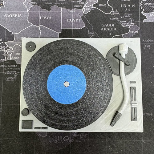 3D Printed Vinyl Turntable Coaster Holder with 4 Coasters, New