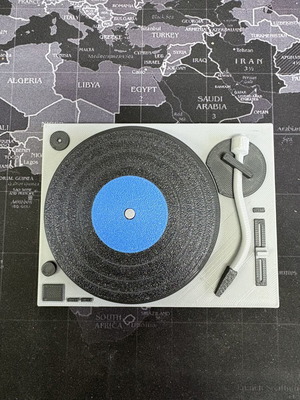 3D Printed Vinyl Turntable Coaster Holder with 4 Coasters, New