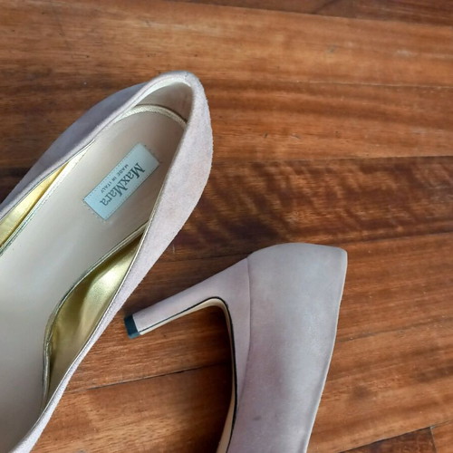 Max Mara peep-toe suede pumps dusty pink like new size 39