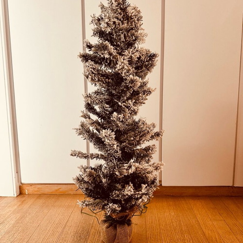 Christmas tree snow-covered with 70 white LED lights, new